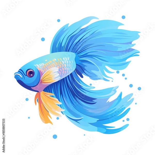 Obraz Vibrant Exotic Betta Fish Swimming Gracefully