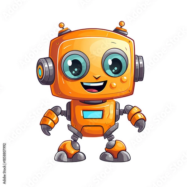 Obraz Charming Child-Like Robot Toy Smiling Happily