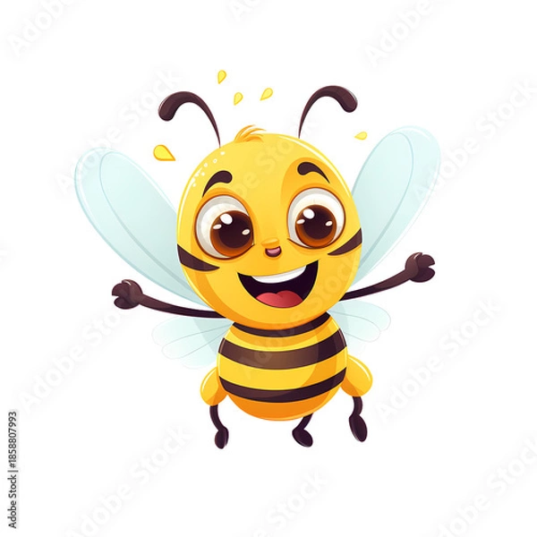 Obraz Cheerful honey bee dancing with raised paws