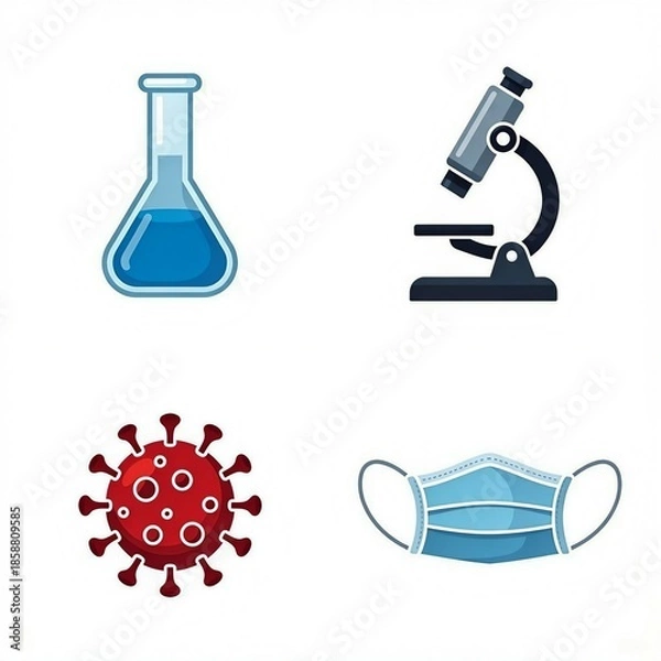 Obraz Icons laboratory illustration 