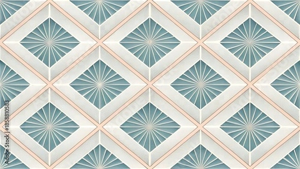 Obraz Geometric Diamond Pattern with Subtle Depth and Floating Light Shapes