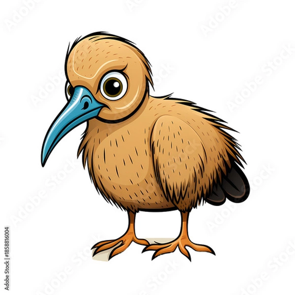Fototapeta Kiwi Bird Doodle Cartoon Vector Illustration