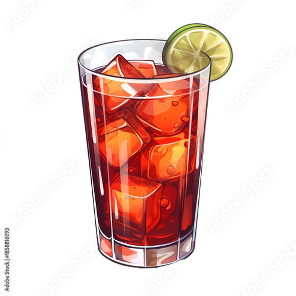 Fototapeta Refreshing Drink on White Background