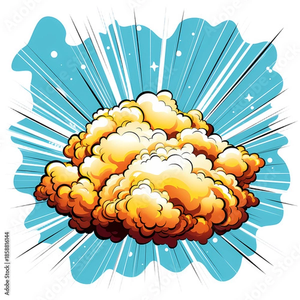 Fototapeta Vibrant Bursting Clouds and Explosions Vector