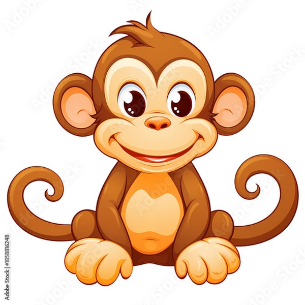 Fototapeta Monkey Educational English Word Card Illustration