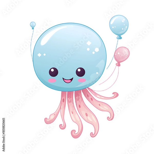 Obraz Interactive Puzzle with Adorable Jellyfish Character