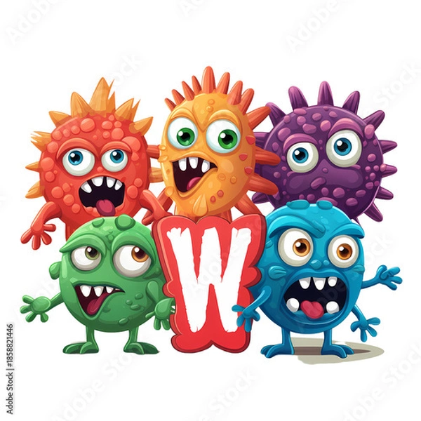 Obraz Creative Typeface Featuring Covid-19 and Monsters