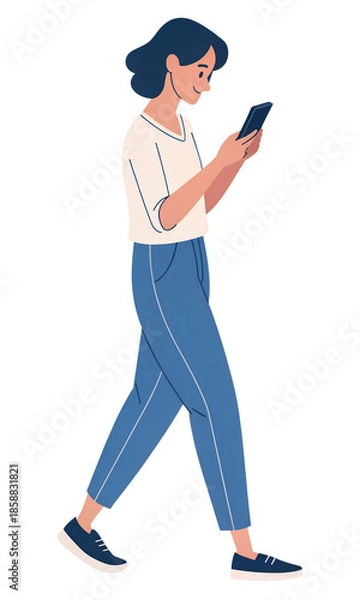 Obraz Woman Using AI Assistant App