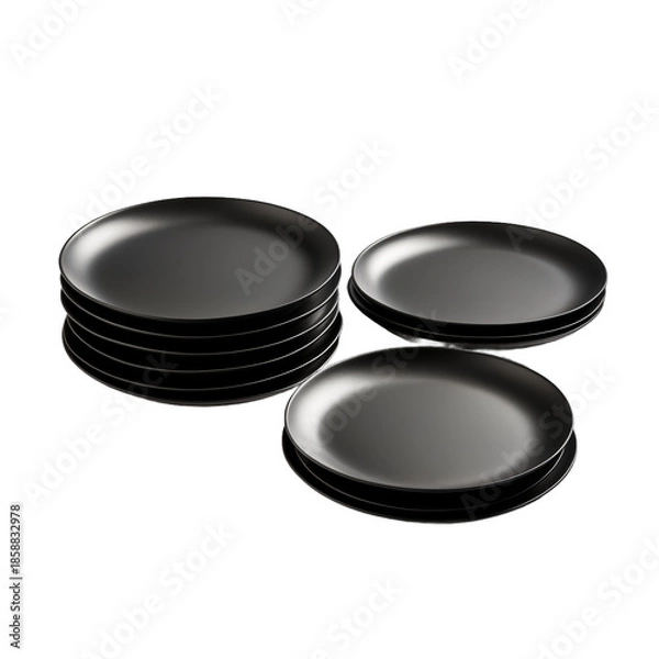 Obraz matte black plates
