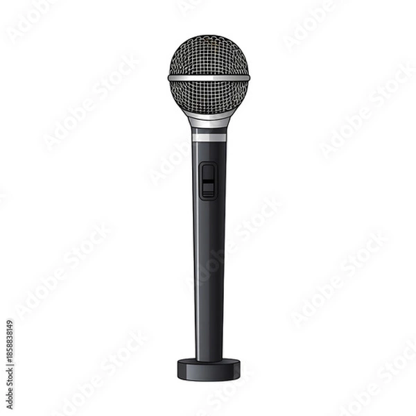 Obraz Professional Microphone on Clean White Background