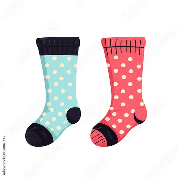 Obraz Adorable Children's Polka Dot Socks Bundle