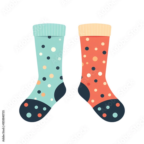 Obraz Children's Polka Dot Socks in Wool