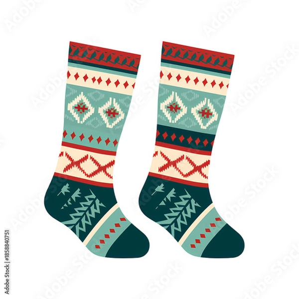 Obraz Cozy Knitted Socks with Elegant Design