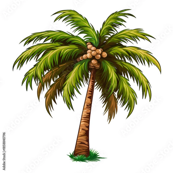 Obraz Exotic Palm Tree on Transparent Background