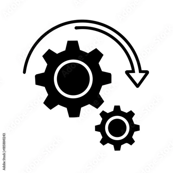 Obraz Automation Gear Process Icon on white background