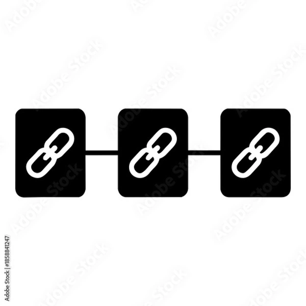 Obraz Block Chain Linked Icon on white background