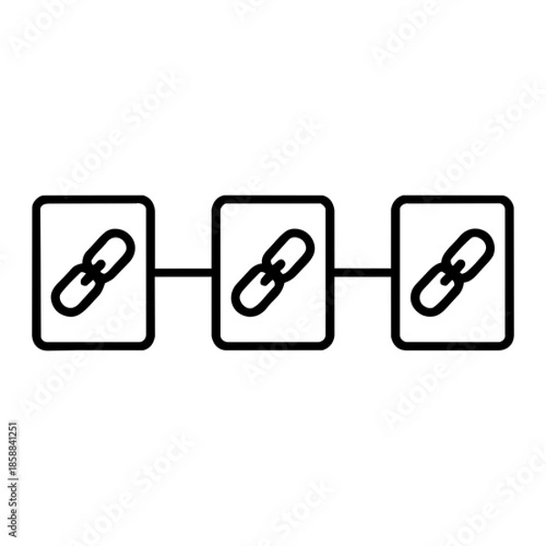 Obraz Block Chain Linked Icon on white background