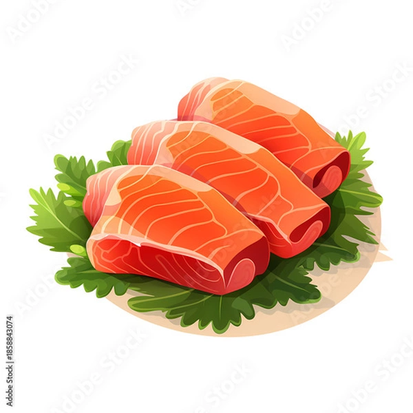 Fototapeta Exquisite Red Fish Sashimi Presentation