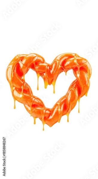 Obraz Melted Cheese Heart Shape.