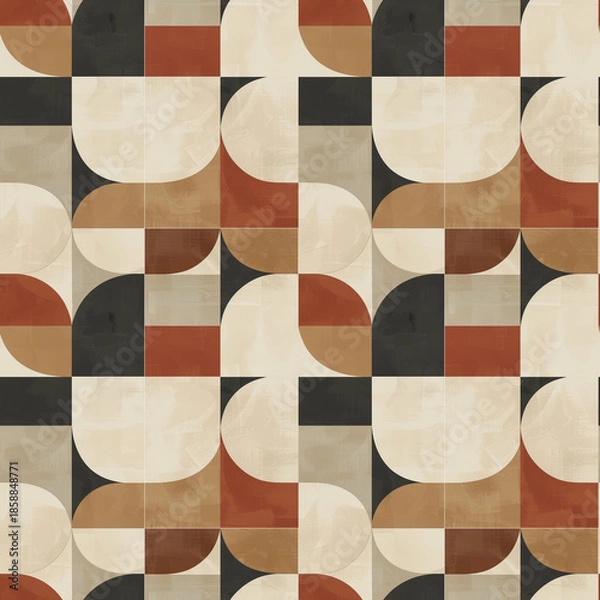 Obraz Scandinavian geometric minimal pattern, soft neutrals