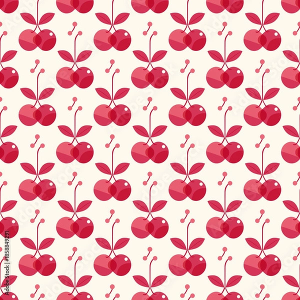 Obraz Cherry seamless geometric pattern, perfect tile symmetry