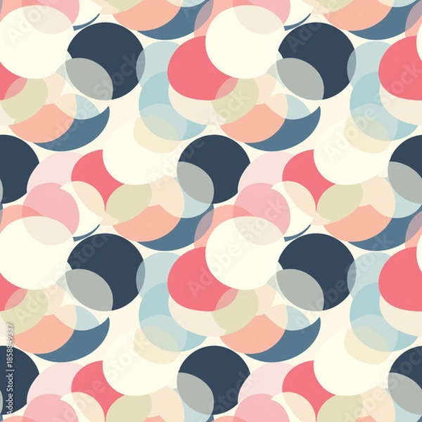 Obraz Bubble circles minimal pattern, soft rounded geometry