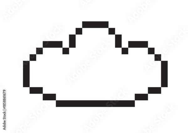 Obraz 空に浮かぶ雲のドット絵