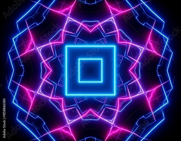 Obraz Abstract neon symmetrical pattern