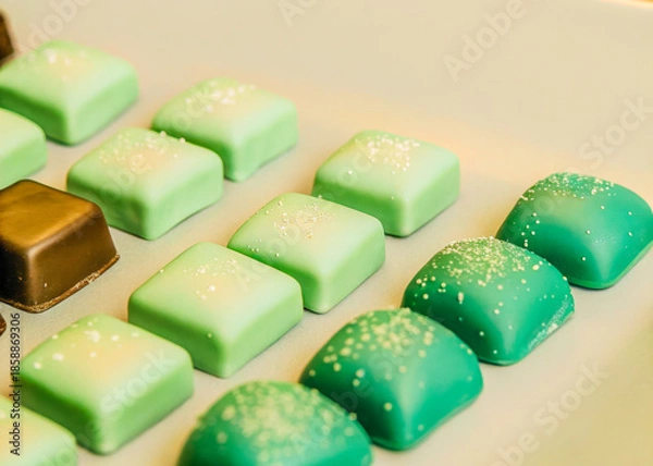 Obraz a white plate with chocolates