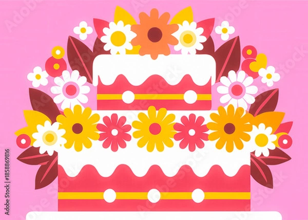 Obraz birthday cake with candles