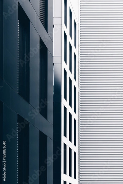 Obraz Abstract Modern Building Facade With Geometric Lines