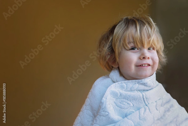Obraz Preschool aged boy getting a first haircut
