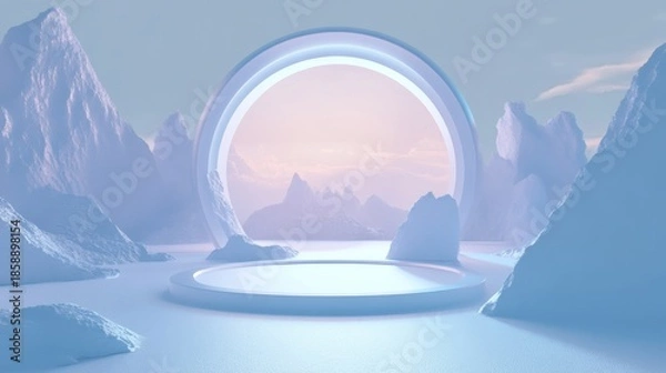 Fototapeta Technology Concept E-commerce Product Exhibition Stand