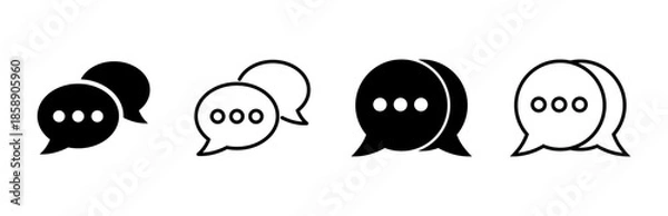 Obraz Chat icon set. speech bubble icon. comment icon vector. message. contact us