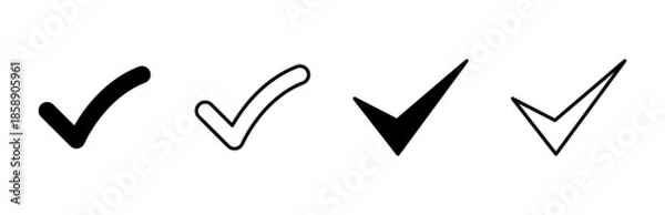 Obraz Check mark icon set. Check mark icon. Tick mark symbol vector