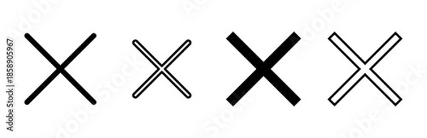 Obraz Close icon set. Delete icon vector. cross sign