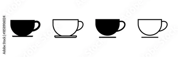 Obraz Coffee cup icon set. cup a coffee icon vector.