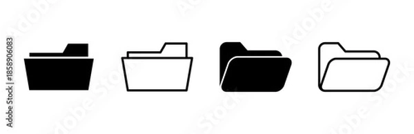 Fototapeta Folder icon set. folder vector icons