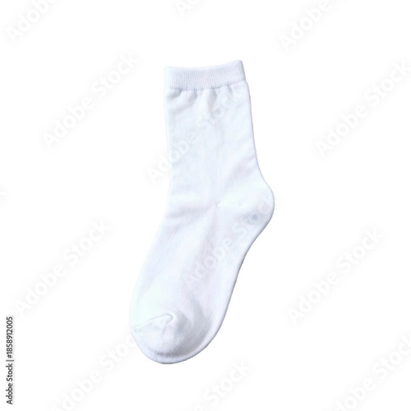 Obraz A single white ankle sock displayed against a plain white background