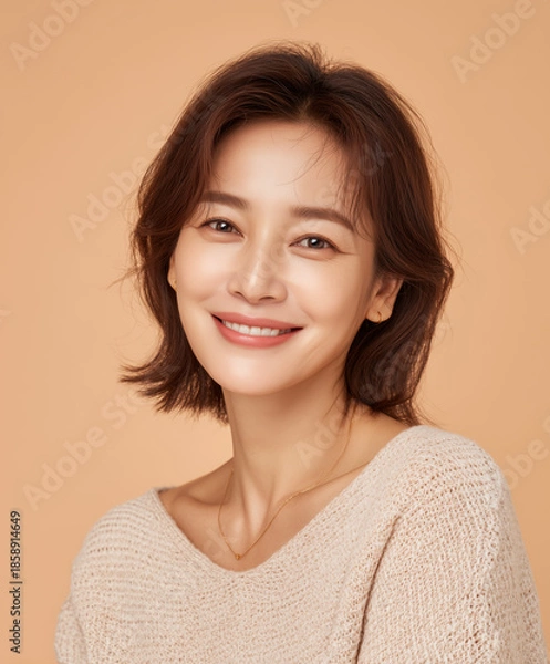 Obraz 지혜롭고 자신감 있는 한국 중년의 미소 광고컷