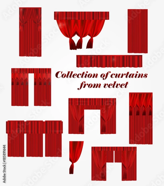Fototapeta Collection of curtains from velvet