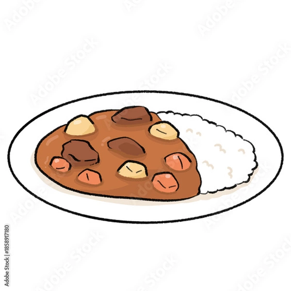 Obraz カレーのシンプルイラスト