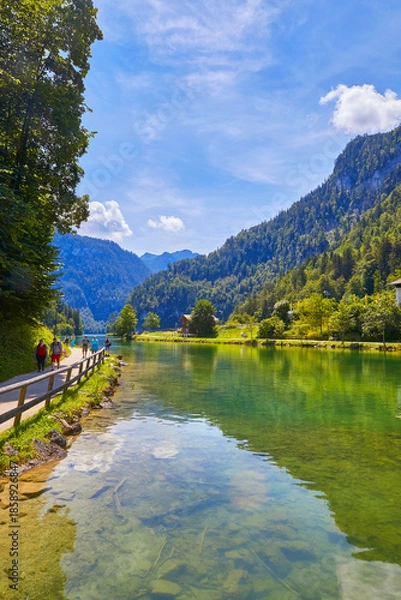 Obraz Landschaftspanorama am Königssee, Deutschland, Bayern.