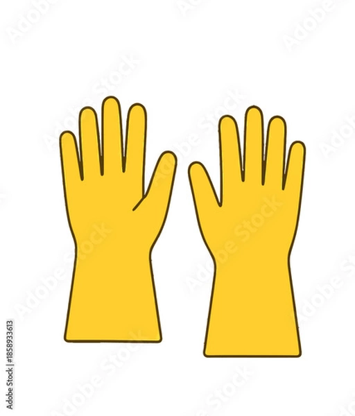 Fototapeta Yellow Protective Work Gloves.