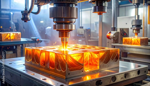 Obraz Industrial Glass Casting Process