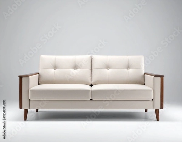 Fototapeta ミニマルなホワイトソファ
