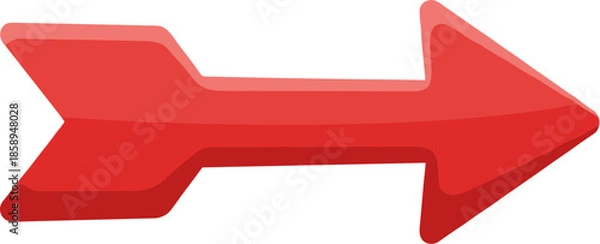 Obraz Isometric Glossy Red Arrow Direction Pointer Navigation Element