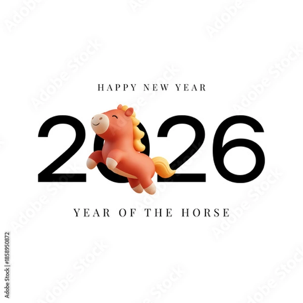 Obraz 2026 붉은 말의 해, 새해 인사