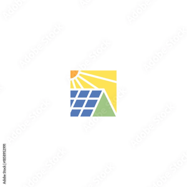 Fototapeta Environmentally Friendly Solar Panels Vector