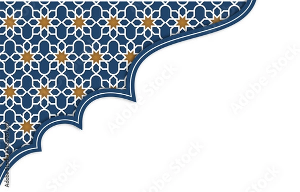 Obraz Islamic Geometric Pattern with Arabesque Border